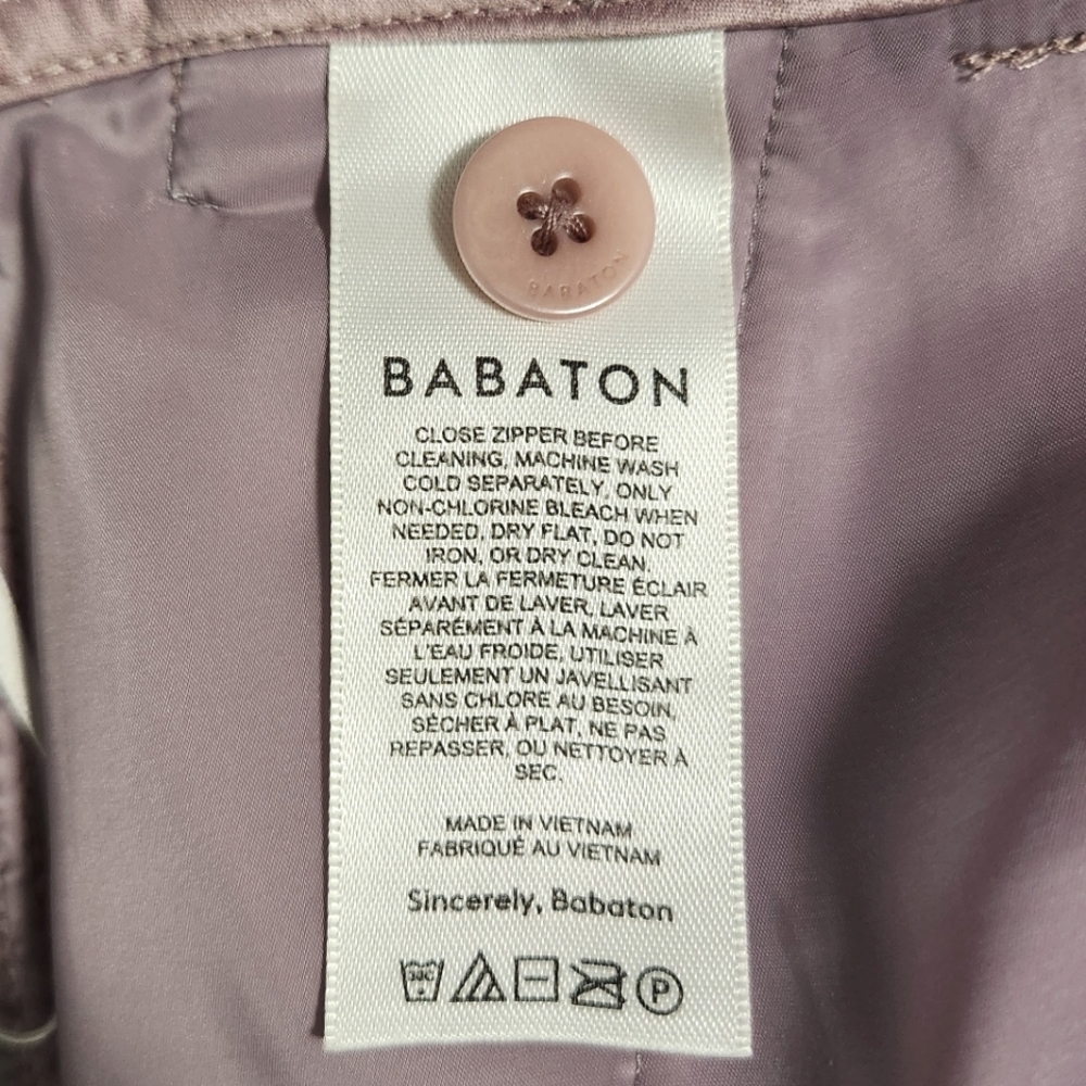 🌿 Aritzia Babaton Mauve Vegan Leather Wide Leg Pants, Size 6 ~ EUC - Picture 7 of 13